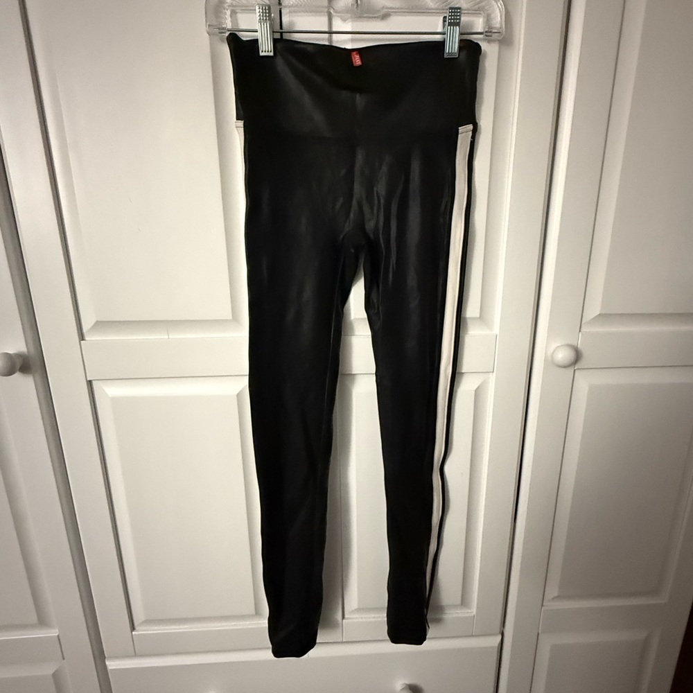Black Leggings with White Stripe